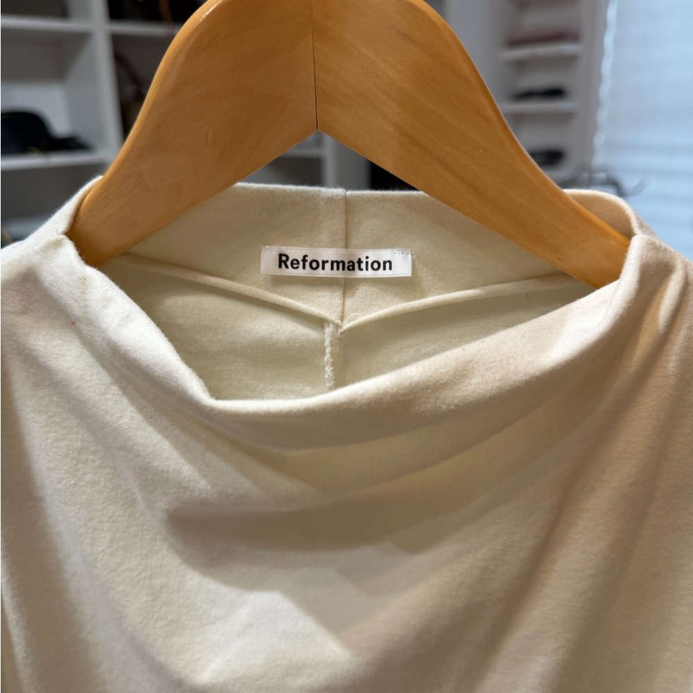 Reformation Off-White Cowl Neck Top